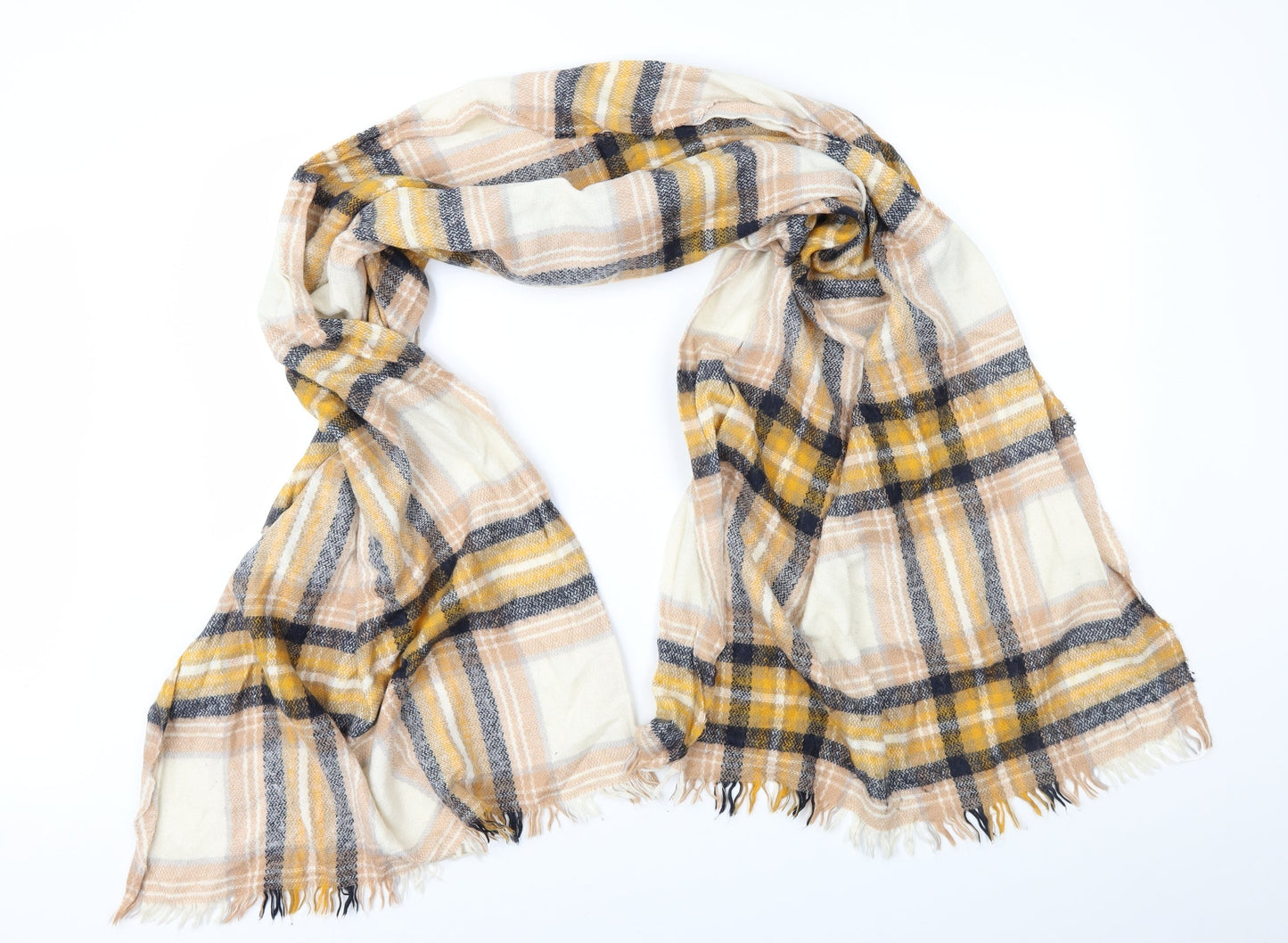 H&M Womens Brown Plaid Shawl/Wrap