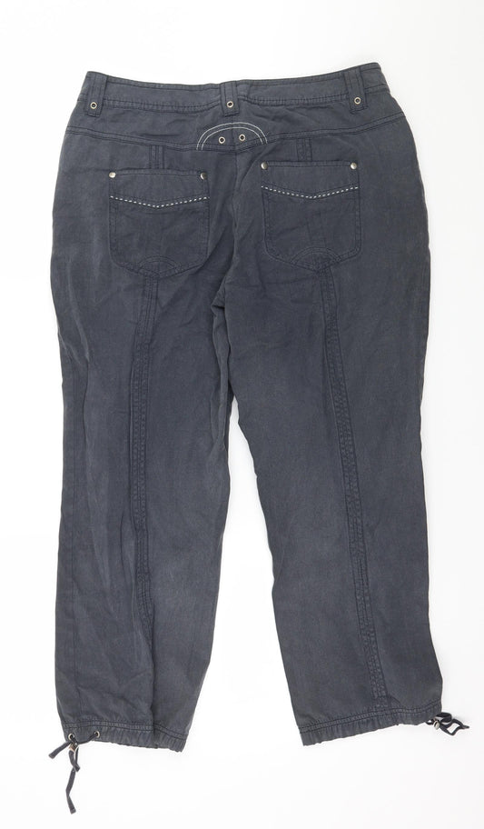 Bonita Womens Grey Cropped Trousers Size 32 in L24 in