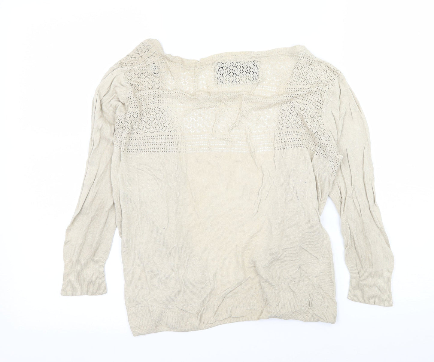 Lee Womens Beige Knit Cape Jumper Size S