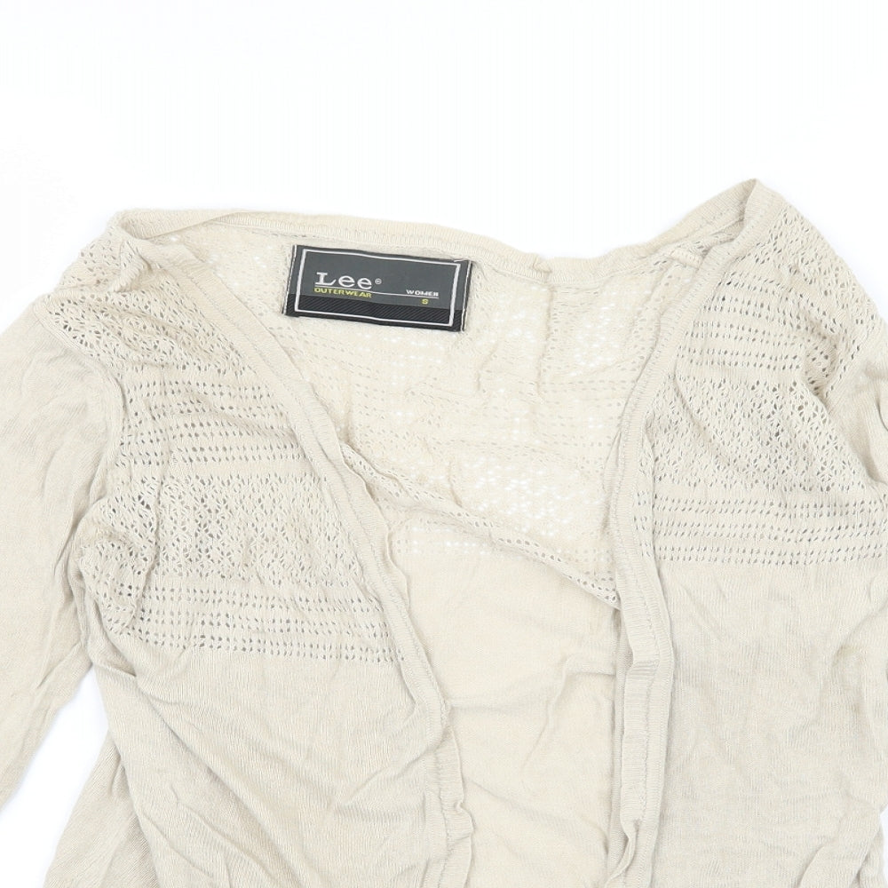Lee Womens Beige Knit Cape Jumper Size S