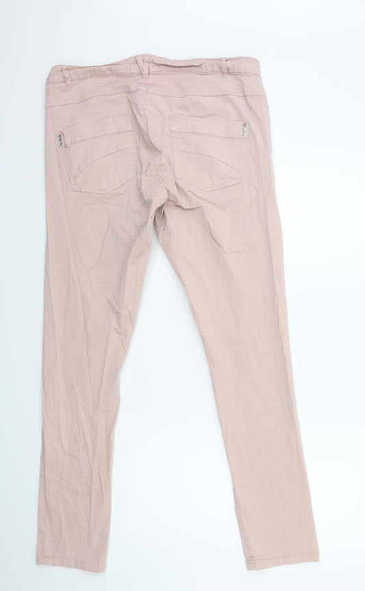Gina Tricot Womens Pink Cargo Trousers Size 16 L31 in