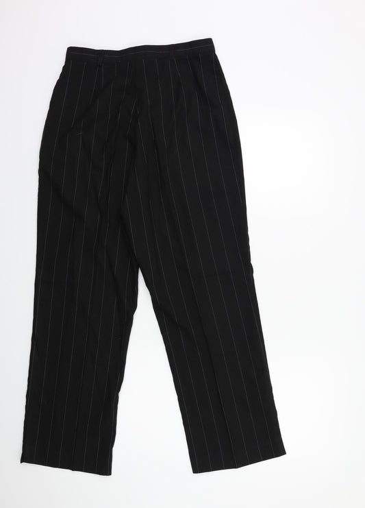 the collection Womens Black Striped Trousers Size 12 L27 in