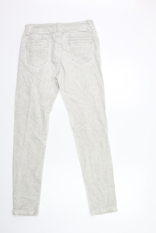 noxy Womens Grey Denim Skinny Jeans Size 14 L30 in