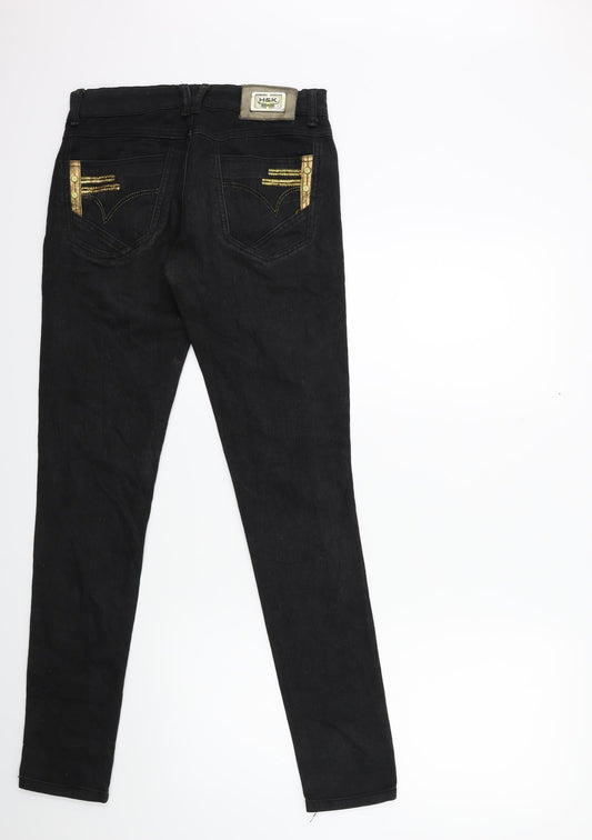 H&K Womens Black Denim Skinny Jeans Size 30 in L30 in