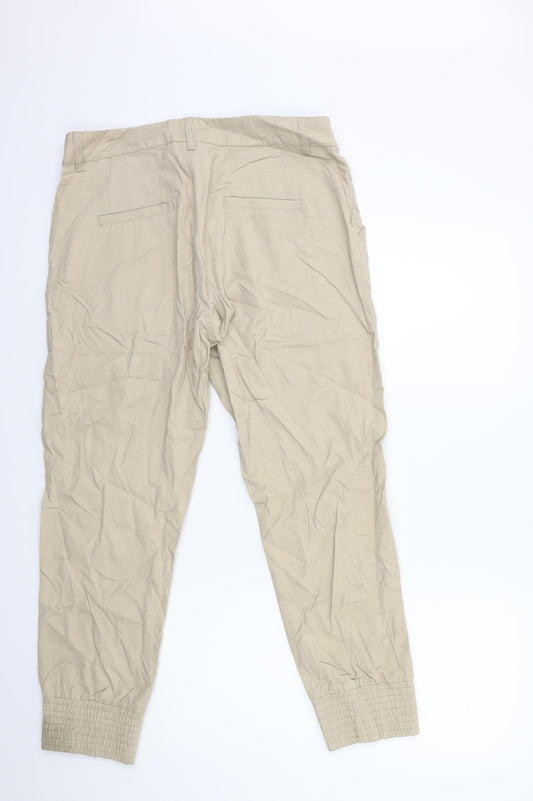 Saint Tropez Clothing Womens Beige Chino Trousers Size 12 L28 in