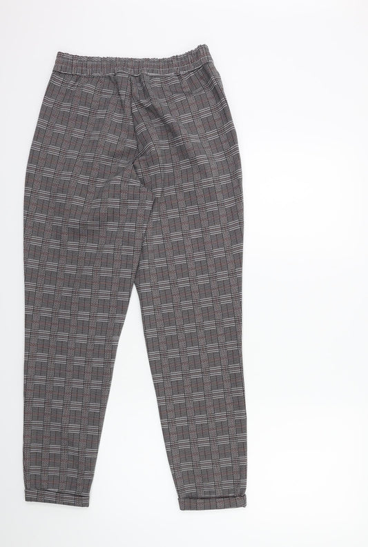 Jaqueline deYong Womens Grey Check Trousers Size S L26 in