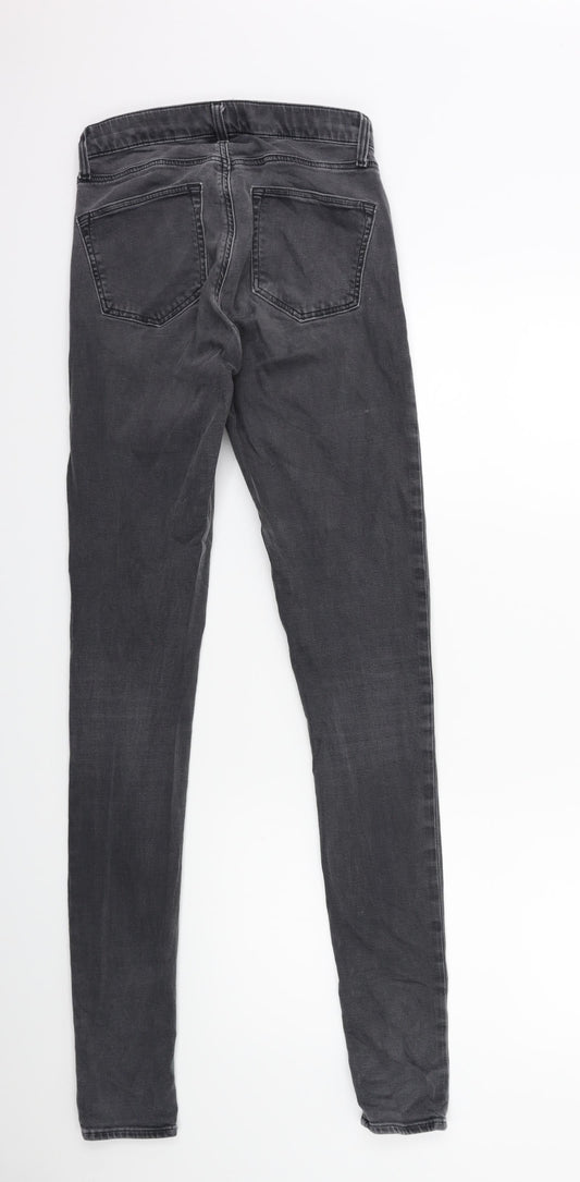 Preworn Womens Grey Denim Skinny Jeans Size 26 in L31 in