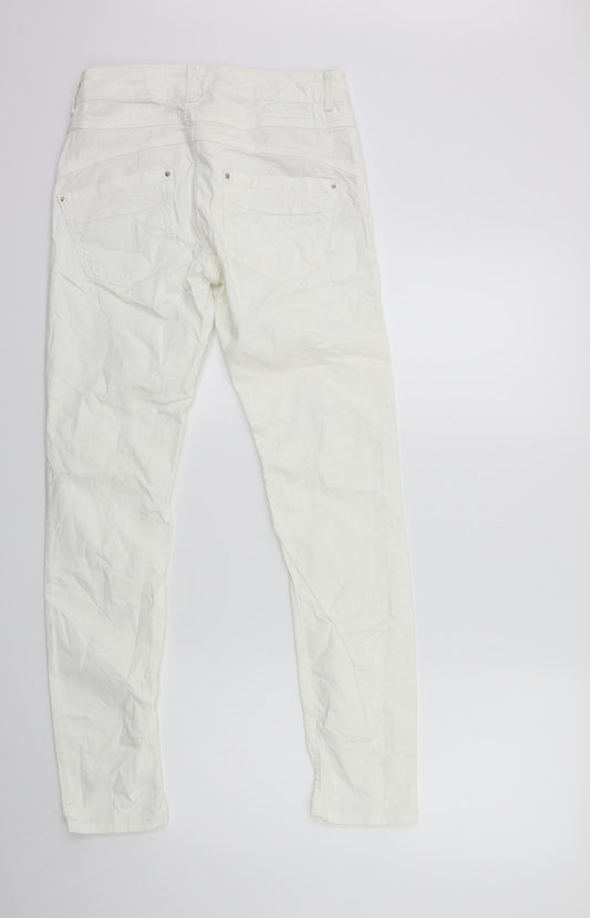 HALLHU' Womens White Denim Skinny Jeans Size 28 in L29 in