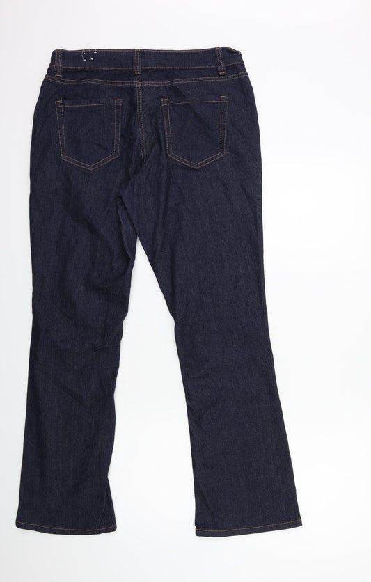 Janina Denim Womens Blue Denim Flared Jeans Size 12 L30 in