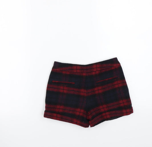 Nutmeg Girls Red Check Cut-Off Shorts Size 6-7 Years