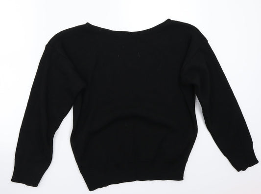 Miss pap Womens Black Pullover Jumper Size S