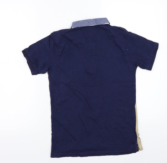 True dudes Boys Brown Striped Basic Polo Size 10 Years