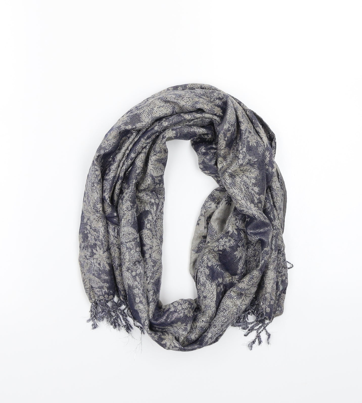 Preworn Womens Grey Floral Scarf