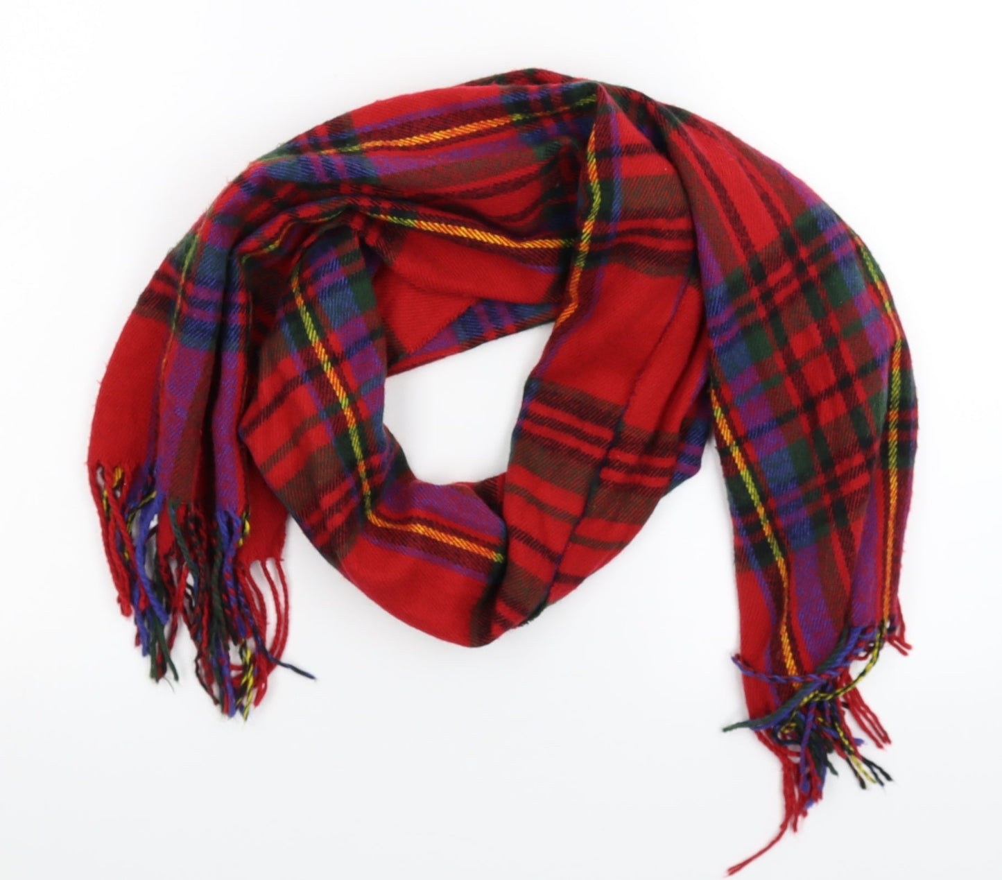 New Look Unisex Red Check Knit Scarf