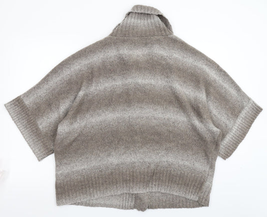 BM Womens Grey Knit Cardigan Jumper Size XL