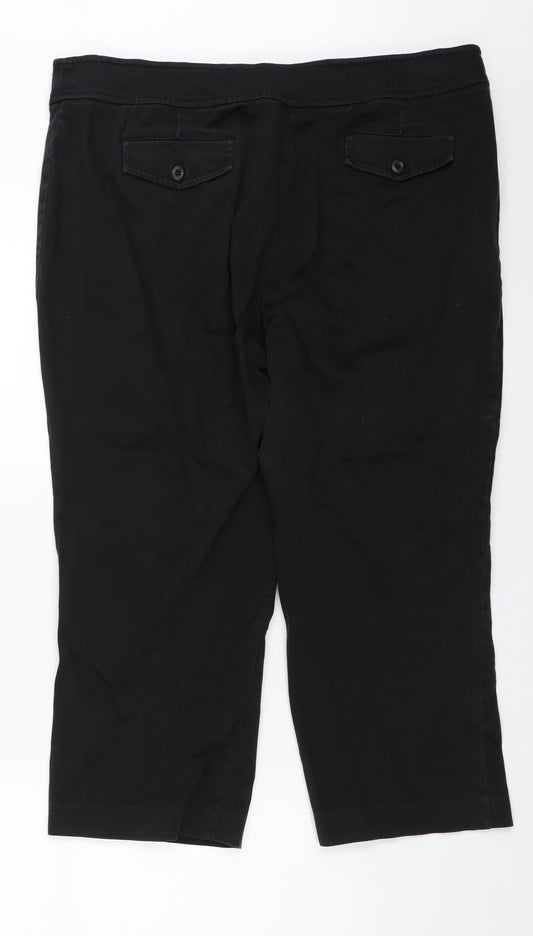 AMARANTO Womens Black Trousers Size 18 L21 in