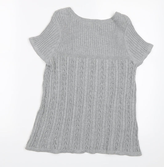 TOM TAILOR Womens Grey Jersey Blouse Size XS