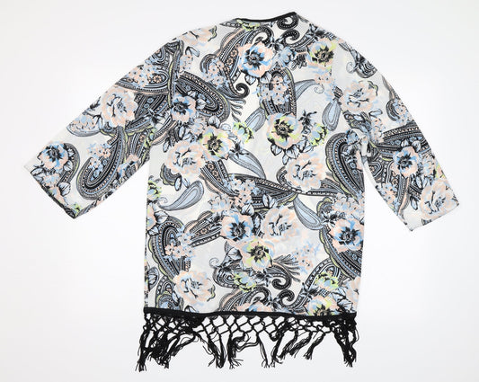 Wallis Womens White Floral Shrug Jumper Size M