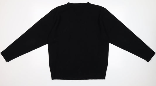 O Club Mens Black Pullover Jumper Size L