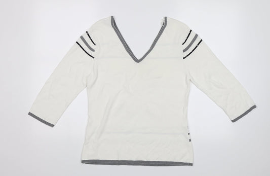 Sky designs Womens White Pullover Jumper Size 2