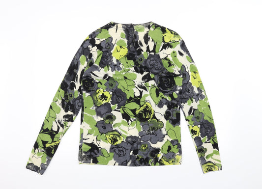 Kenar Womens White Floral Pullover Jumper Size M