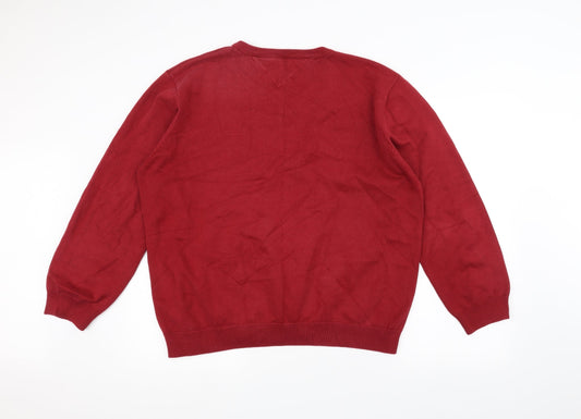 Lincoln Mens Red Pullover Jumper Size XL