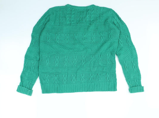 Lily Ella Womens Green Pullover Jumper Size M