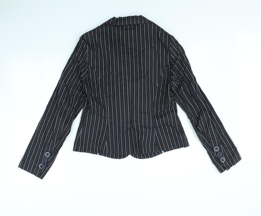New Look Womens Blue Striped Jacket Size 12