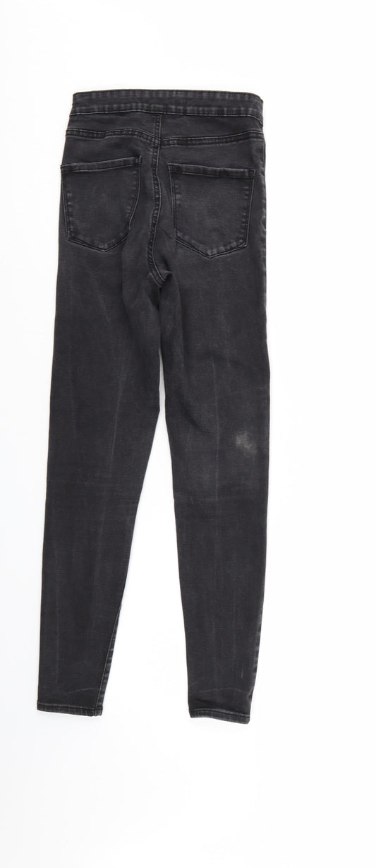 Denim & Co. Womens Black Denim Tapered Jeans Size 8 L26 in