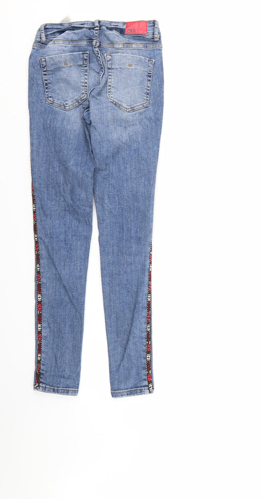 Zara Womens Blue Denim Skinny Jeans Size 6 L29 in
