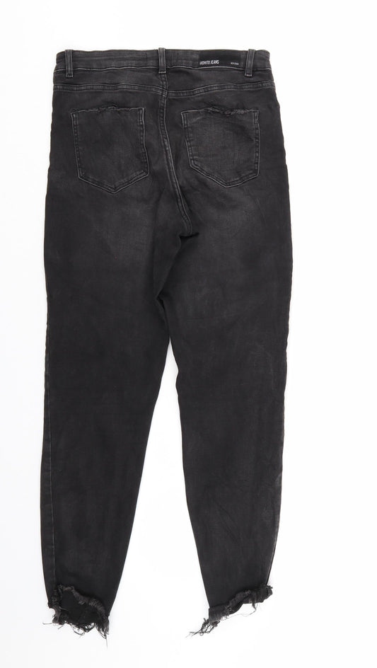 MOHITO Womens Black Denim Tapered Jeans Size 6 L26 in