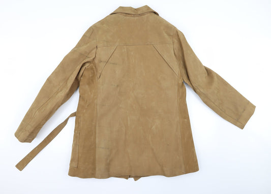 Preworn Womens Beige Overcoat Coat Size L