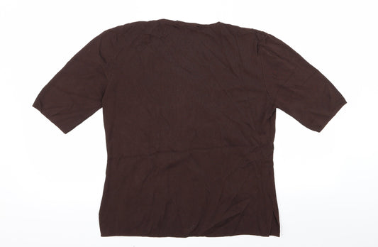 n Womens Brown Cardigan Jumper Size M
