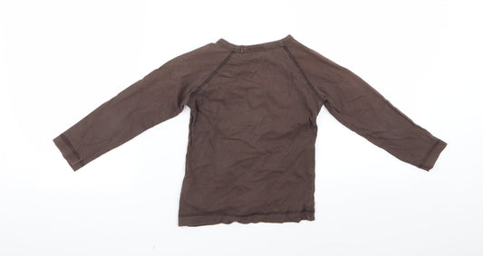 Preworn Boys Brown Rayon Basic T-Shirt Size 2 Years