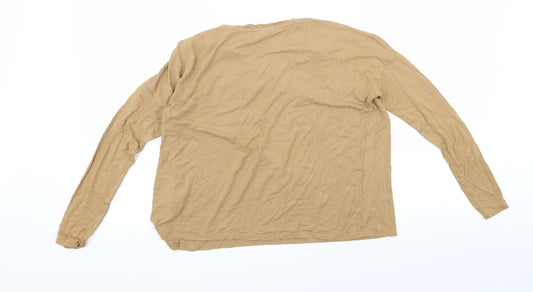 Topshop Womens Beige Basic T-Shirt Size 6