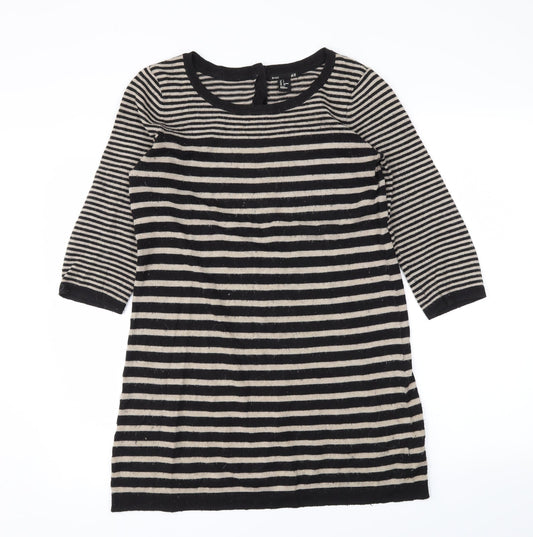 H&M Womens Black Striped Tunic Blouse Size S