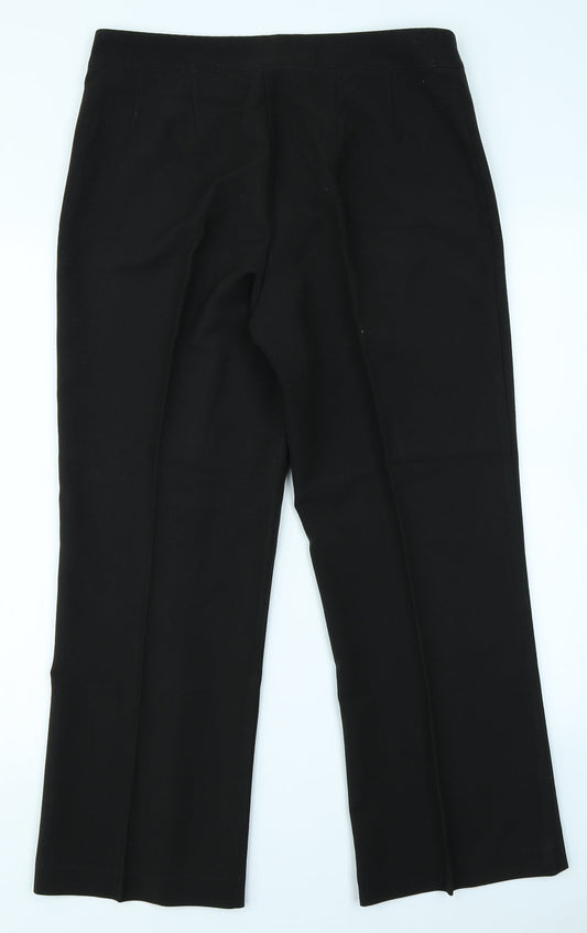 Mia Moda Womens Black Trousers Size 12 L25 in
