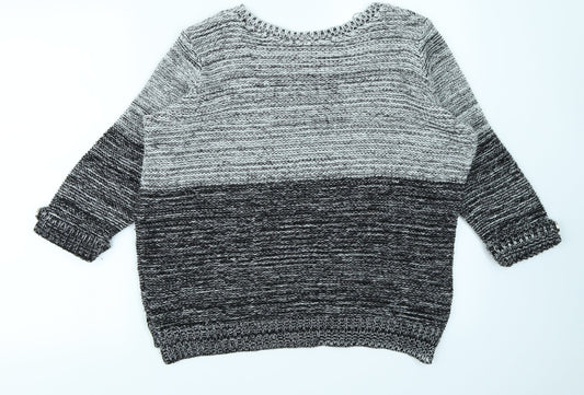 Wallis Womens Grey Striped Pullover Jumper Size M