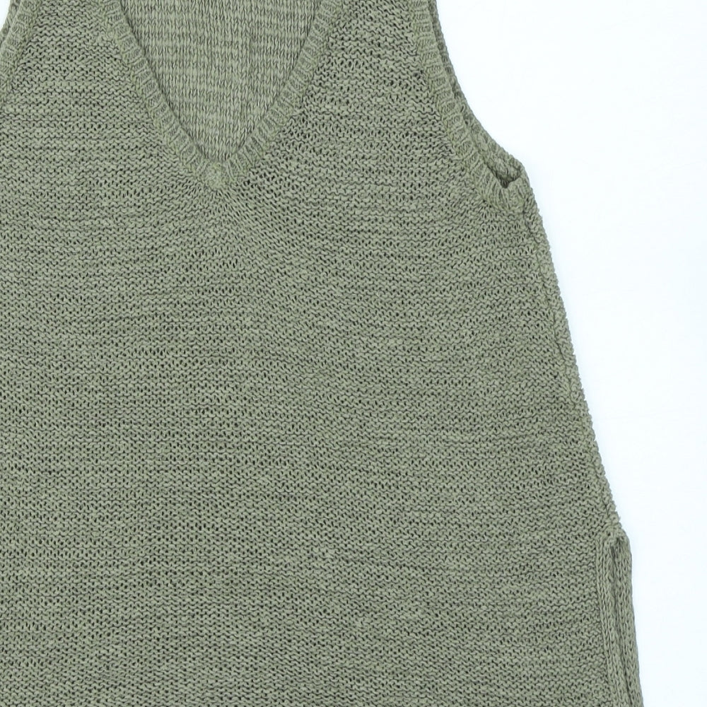 New Look Womens Green Knit Basic Tank Size 8