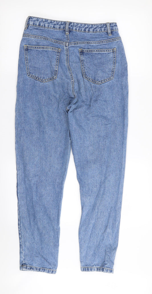 Missguided Womens Blue Straight Jeans Size 8 L27 in