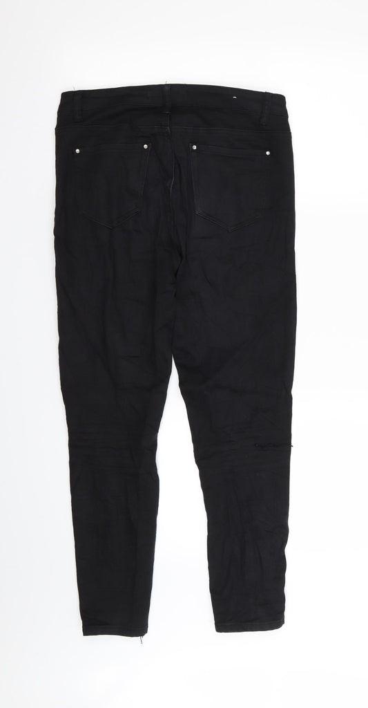 GOODIES Womens Black Skinny Jeans Size 30 in L26 in - RIPPED JEANS