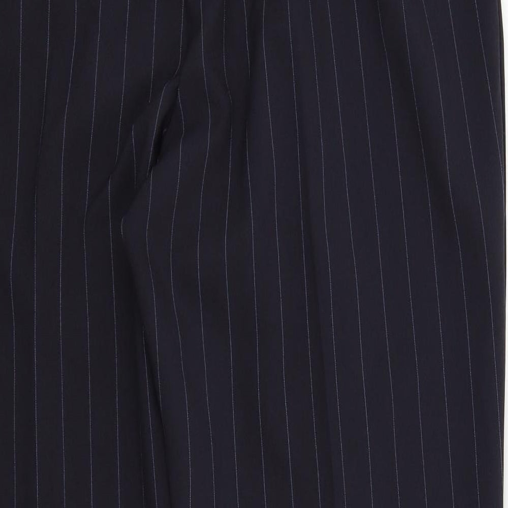 Preworn Womens Blue Striped Trousers Size 12 L27 in