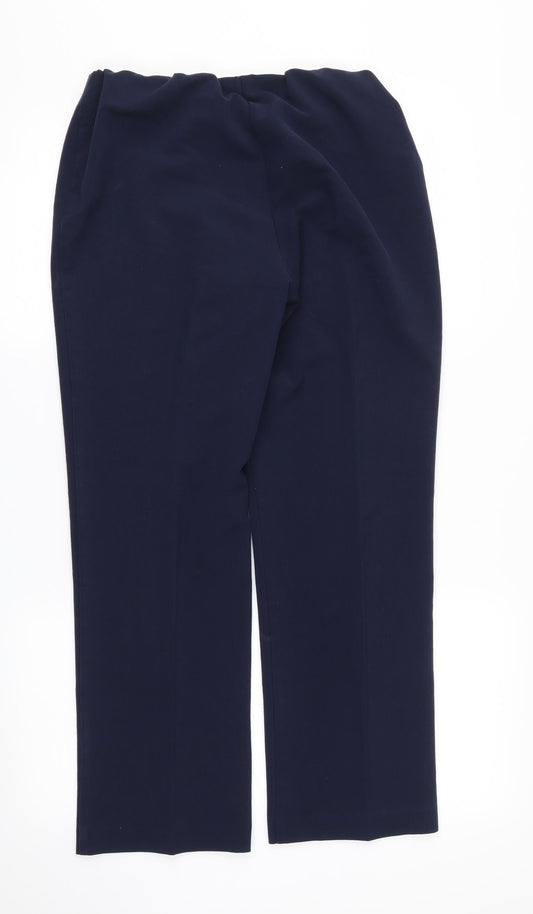Bonmarché Womens Blue Trousers Size 10 L27 in - Stretch waistband