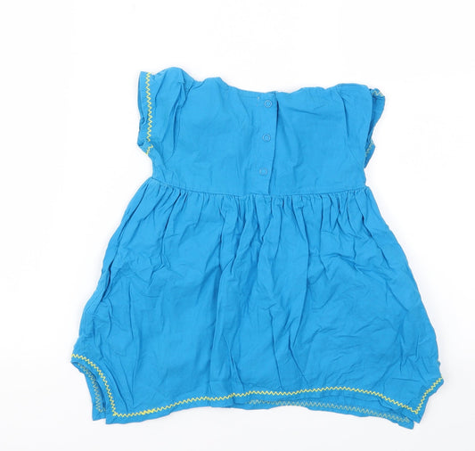 Butterfly Girls Blue Animal Print Fit & Flare Size 12-18 Months