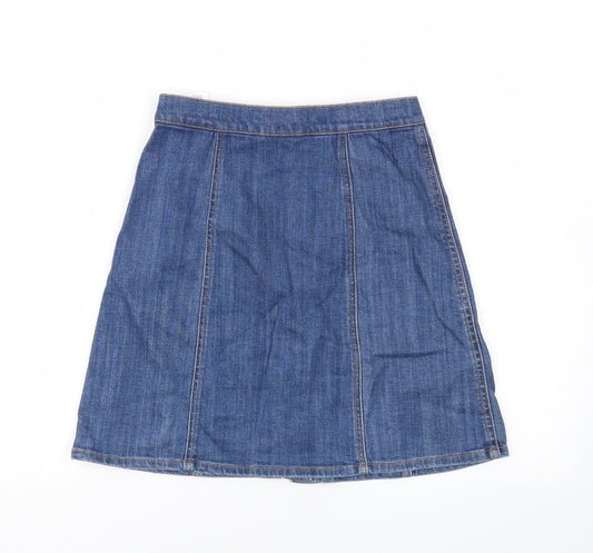 H&M Womens Blue A-Line Skirt Size 4