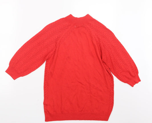 NEXT Womens Red Knit Pullover Jumper Size 10