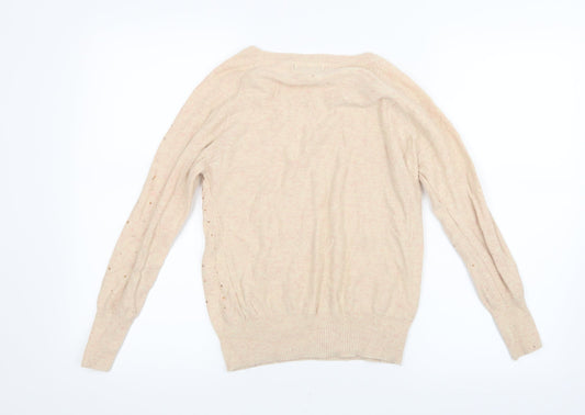 South Womens Beige Knit Pullover Jumper Size 8