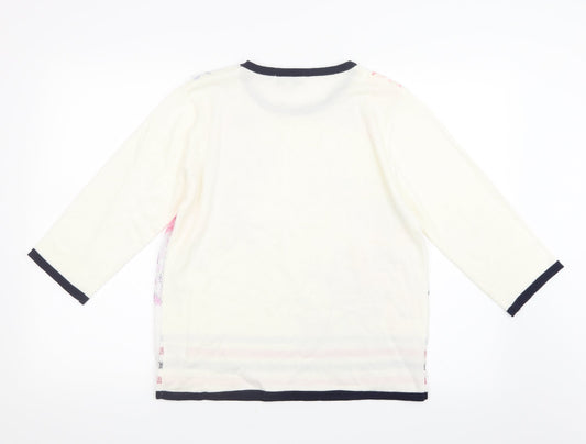 Mudflower Womens White Knit Pullover Jumper Size S