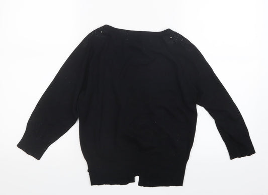 Matalan Womens Black Knit Cardigan Jumper Size 8