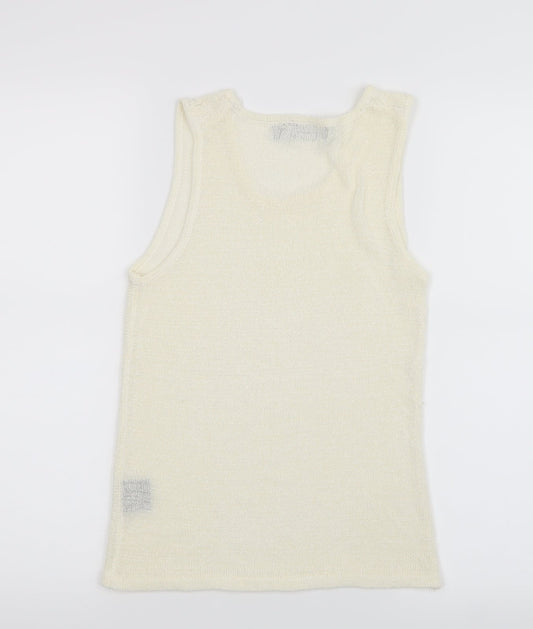 La Reine Womens Ivory Knit Basic Tank Size M